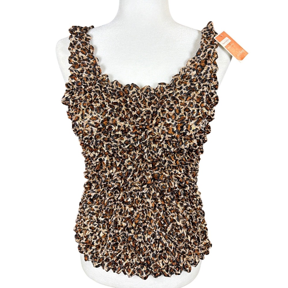 West Loop Womens Popcorn Tank Top Leopard Animal Print Brown One Size WIC 318845